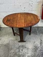 Oval Vintage/ Antique Solid Oak Drop Leaf Gate Legged Table