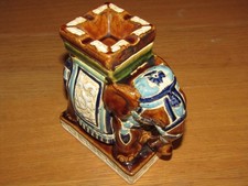 Vintage Brown Ceramic Elephant