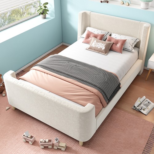 3ft single upholstered sleigh - 3ft,