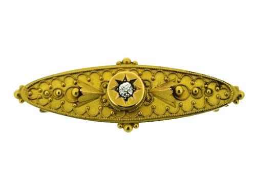 Antique diamond brooch - antique, 15ct