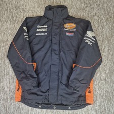 Honda Racing HM Plant Mens Size Large Hooded Black Badge Embroidered Jacket  