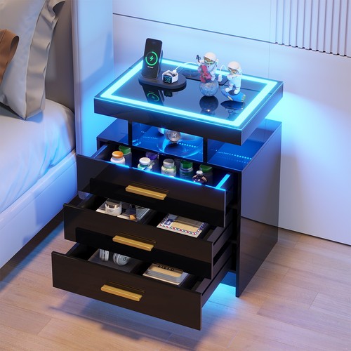 Led bedside table - bedside, with