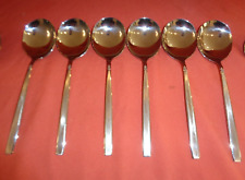 Vintage ONEIDA Stainless  Flatware Melissa Cutlery Soup Spoon X 6  18cm
