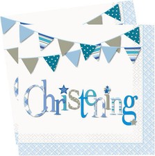 Christening Blue Party Napkins