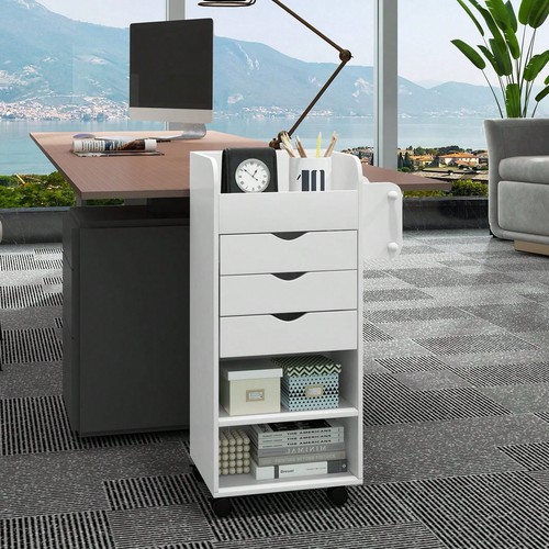 White rolling craft storage - white,