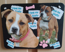Staffy dog plaque indoor - staffy, plaque.