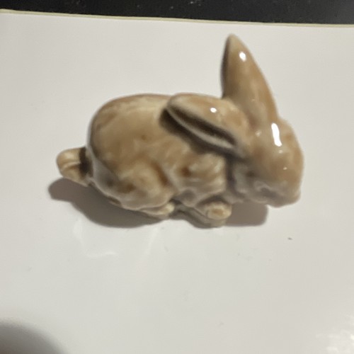 Brown beige ceramic rabbit - brown,