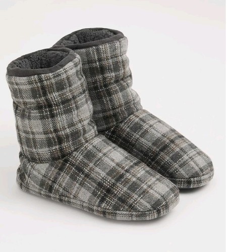 Grey check slipper - check,