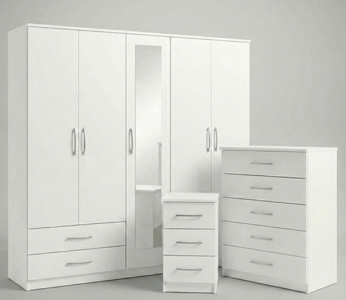 Modern door white wardrobe - 5,
