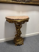 Gilt Cherub Demi Lune Rouge