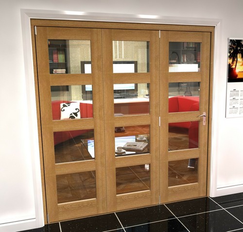 Oak internal bifold doors - oak,