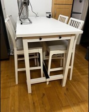 IKEA Nordviken Bar Table White & 4 ingolf bar stools Chairs