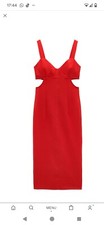 ZARA RED STRAPPY CUT OUT MIDI