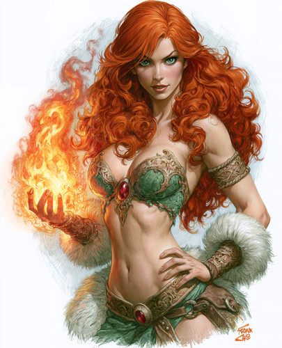 Poison ivy conjuring flames - poison,