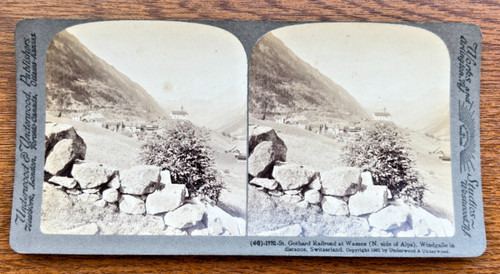 Gotthard railway stereoview - gotthard,