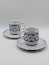 Tognana Italy Porcelain Coffee Cups with Saucers Set of 2