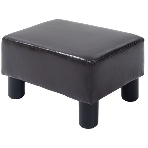 Leather footstool ottoman - footstool,