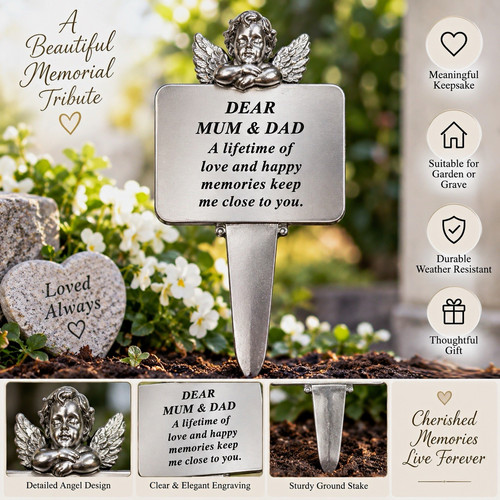 Silver angel memorial tribute - angel,