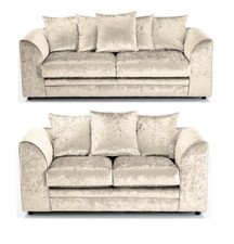 Crushed Velvet Mink Sofa 3 2 Seater Swivel Armchair Original Glitz Plush Set 