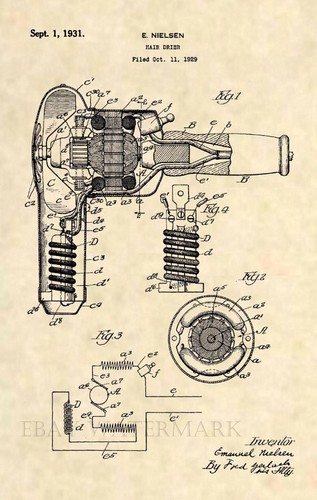 Official hair dryer patent - hair, us