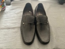 Men’s M&S Collezione Loafers Shoes Size 6 Slip On Black Leather