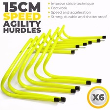 Football Training Hurdles Fitness Speed Agility Set of 6 15cm By Football Master
