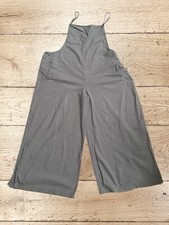 Ladies Grey Cotton Blend Wide Leg Dungarees Size 4 XL  UK 22-24