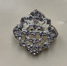 SILVER TONE SMALL SQUARE CLEAR