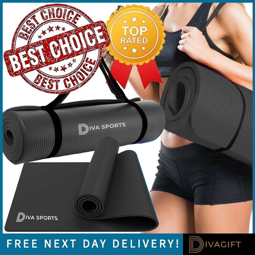 Black yoga mat - yoga, gym