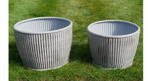 Large galvanised grey - large, metal