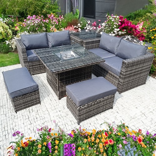 Rattan fire pit - fire,