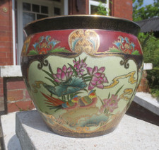 Oriental Large Chinese Fish Bowl / Planter Plant Pot Birds Decoration