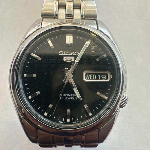 Seiko5 automatic watch black - seiko5,