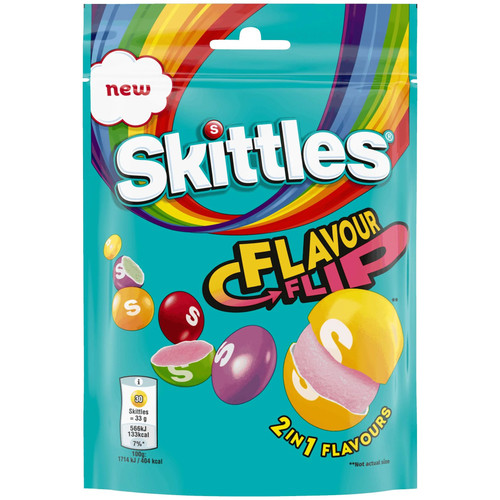 Skittles flavour flip bag 109g - skittles,