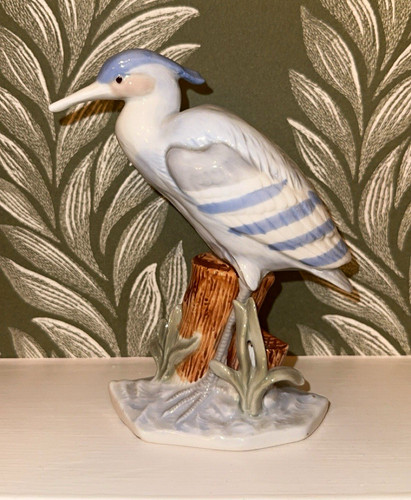 Vintage porcelain heron bird - porcelain,
