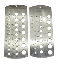 Set Stainless Steel Drill Gauges metric & Imperial gauge 1/16 -1/2" & 1-13mm UK