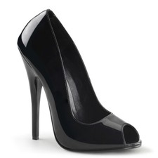 PLEASER Sexy Black Peep Toe 6"