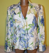Gerry Weber floral print linen blazer with pockets and shoulder pads