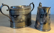 Antique silver plate milk jug - antique,