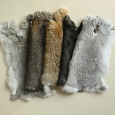6pcs Genuine Fur Rabbit Skin
