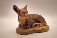 Poole Pottery Sculpture Figurine of a Fawn at Rest Baby Deer in Stoneware