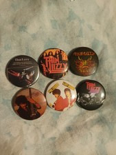 6 Thin Lizzy Button Badges  VG