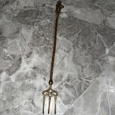 Vintage Brass Toasting Fork Witches Cat