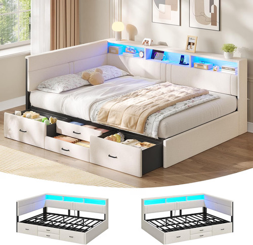 Double bed frame - bed,