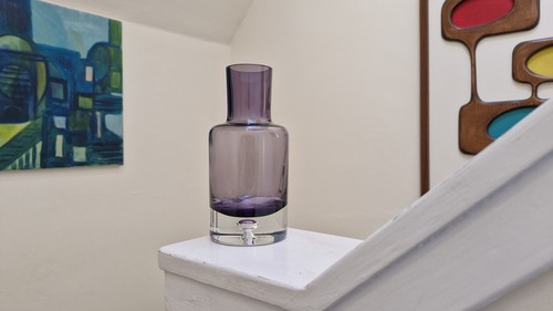 Vintage purple glass vase - purple,