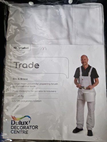 Dulux white bib - and, brace