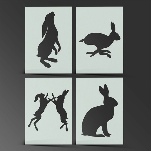 Hare stencil shabby chic - hare,