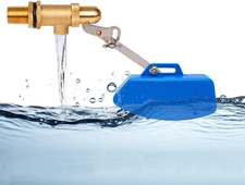 1/2" Brass Float Valve with Blue Plastic Float, Livestock Water Tank Automatic.