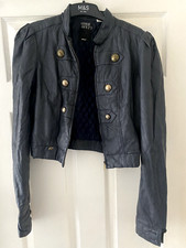 Miss Sixty Limited, Military Style, Faux Leather, Cropped Jacket/Coat Size Small