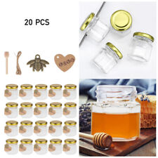 20pcs 45ml Jam Jars Small Clear Glass Bottle Airtight Honey Chutney Container